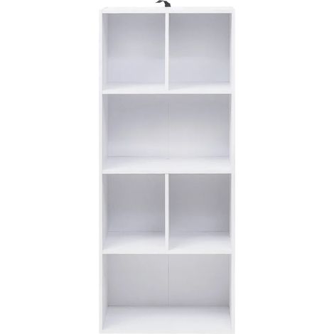 Libreria bianca a terra in MDF 50,2 x 29,2 x 118 cm (1/5)
