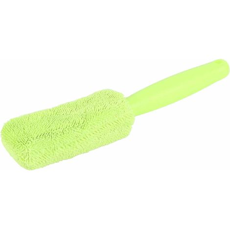 Brosse de nettoyage roue voiture microfibre long manche douce réutilisable outil jante pneu lavage auto vert (1/3)