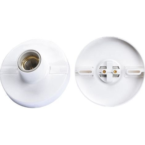 E27 round screw socket, ceramic-coated socket, light bulb socket, wall mounting adapter, clip-on socket (1/4)
