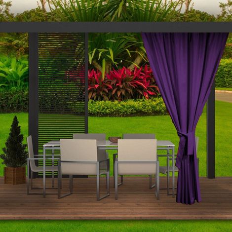 Rideaux D'extérieur 155x200cm Violet Rideau pour Pergola Imperméable Rideau Exterieur pour Terrasse Rideau Pare-Soleil pour Balcon