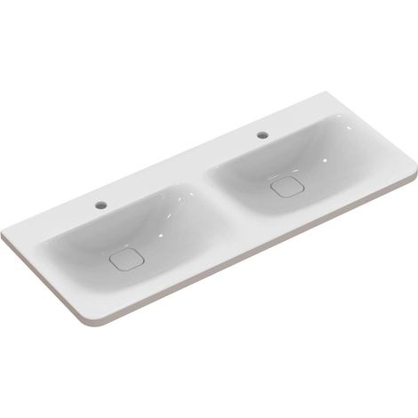 Ideal Standard K087001 TONIC II lavabo top 120 cm con doppio bacino, monoforo per doppia rubinetteria, senza troppopieno, colore bianco | Prezzi e offerte su Tavolla.com (1/4)