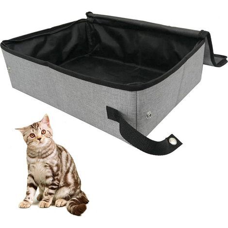 Katzentoilette mit Deckel aus Oxford-Gewebe, wasserdichtes, faltbares Becken, leicht zu transportieren, für die Katzentoilette, für Outdoor-Camping und Zuhause (Größe: S) (1/4)