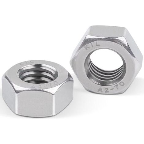 Ecrou M8 (DIN 934 / ISO 4032) Ecrou Inox M8 50pièces Ecrous Hexagonal en Acier inoxydable Hexagonaux Pour Vis Boulons et Écrous, Contre à filetage Métrique (1/5)