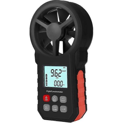 Anémomètre portatif, appareil de mesure de la vitesse du vent avec écran LCD rétroéclairé pour CFM/CMM/température, utilisé pour les mesures météorologiques. (1/5)