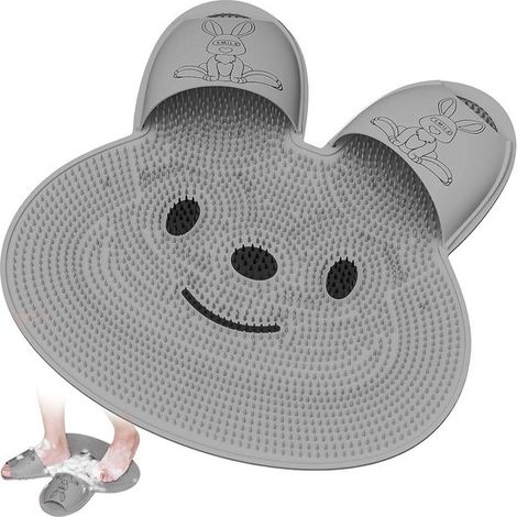 Brosse à pieds - 30 x 30 cm - Gris - Tapis de douche - Masseur de pieds (1/5)