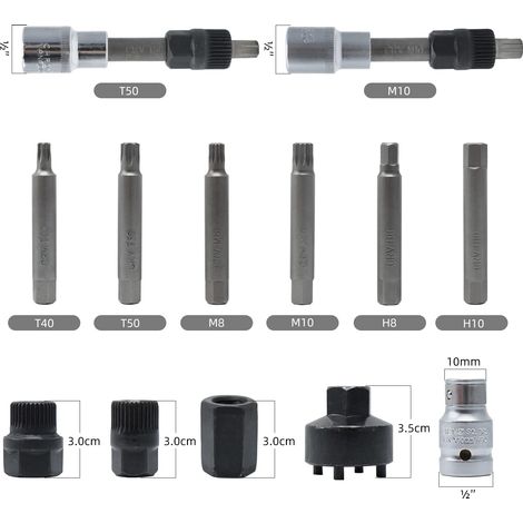 13 pezzi Alternatore Strumenti Alternatore Bit Socket Set 12,5mm 1/2" Drive (1/4)