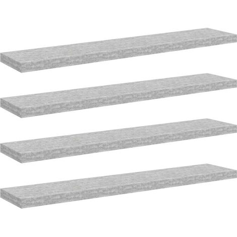 Maison Exclusive - Schweberegale 4 Stk. Betongrau 120x23,5x3,8 cm (1/5)