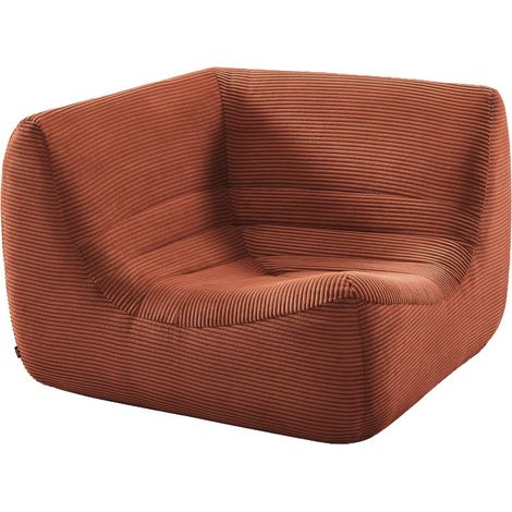 sweeek - Eck-Sessel mit Cordbezug, 1-Sitzer, Cord, Terrakotta (1/5)