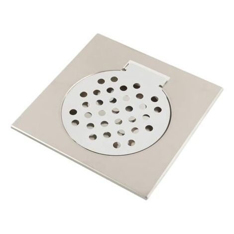 Siphon de Sol, Siphon de Sol à Chute Droite en Acier Inoxydable avec Crépine Amovible 15 x 15 cm Protection Canalisation pour Cuisine Salle de Bain Toilette Buanderie Jardin (1/5)