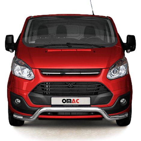Pare-Buffle Avant Pour Ford Transit Custom 2012-2018 Argent en Acier Inox (1/5)