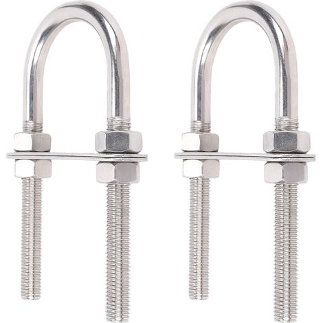 Boulons en U M12 en acier inoxydable, 50mm de large, avec écrous, plaque et rondelles, remorque 2 pièces (1/5)