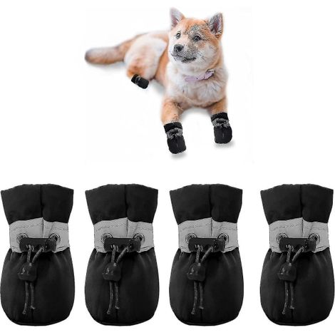 Protège-pattes pour chiens, chaussures antidérapantes pour chiens, ces bottes confortables pour chiens avec semelles souples 2 (1/4)