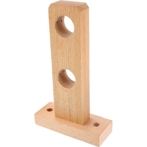 Barre de douche en bois GALPADA, support pour rideau de douche, en hêtre, facile à installer (1/5)