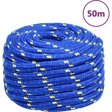 Corde de bateau, bleue, 20 mm, 50 m, polypropylène (1/5)