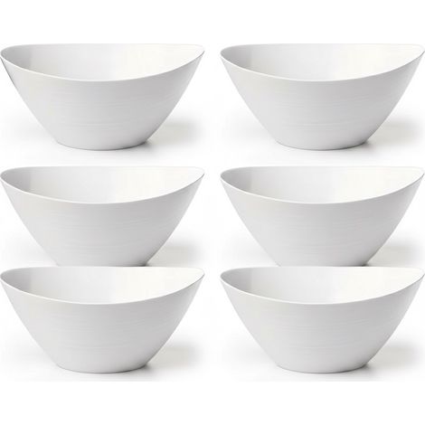 Set 6 Insalatiere Opale Bianco 26x24 cm a tavola coppa piatto da portata ciotola ciotole in Vetro Temperato Altamente Resistente agli Urti e Shock Termici Impilabili per Casa e Ristorazione HORECA (1/5)