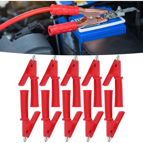 J.60048 5mm Öffnungsprüfzange, Krokodilklemme, 5mm Öffnungsadapterzange mit 4mm Klinkenstecker am Ende, verkauft in 10er-Packungen (Rot). (1/5)