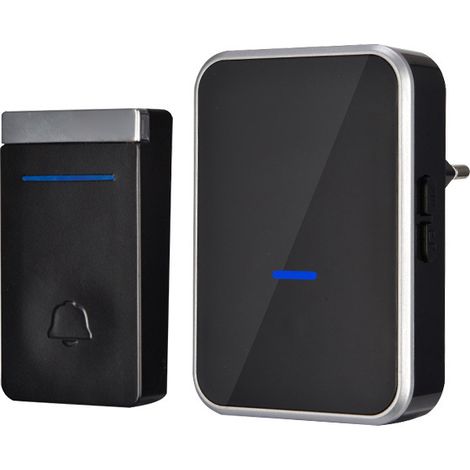 [No requiere pilas] Timbre inalámbrico para exteriores, resistente al agua, con receptor enchufable, 45 melodías a 4 niveles de volumen para casa, oficina y hotel.