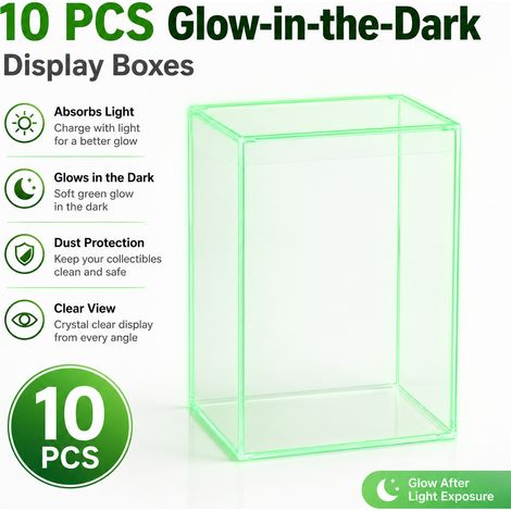 10 cajas protectoras transparentes para figuras que brillan en la oscuridad (1/5)
