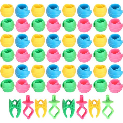 56 Spulen, Garnhalterungen, Silikonclips, Spulenhalter, Clips, Haken, Stickzubehör (1/5)