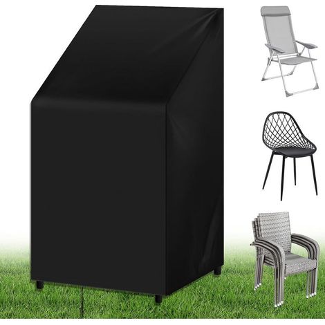 Housse Chaise Jardin,116x90x65cm Housse de Fauteuil Imperméable,Oxford 210D Housses Pour Mobilier de Jardin,Coupe Vent,Résistant à La Poussière,Aux UV,Adapté Aux Chaises Empilables (1/5)