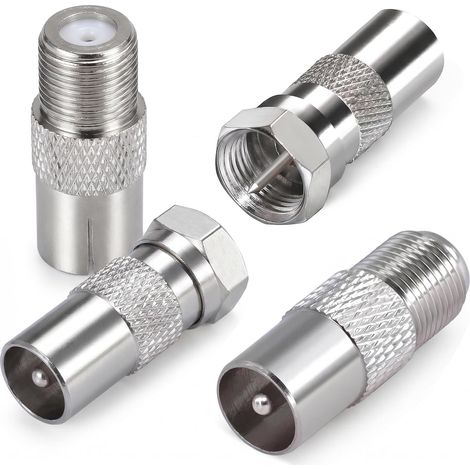 4 Pièces Embout Connecteur Antenne TV pour Câble Sat Embout Antenne, Adaptateur Cable Antenne Femelle TV Male, Adaptateur Antenne TV Connecteurs pour Câble Satellite, Antenne et Prise Multimédia (1/5)
