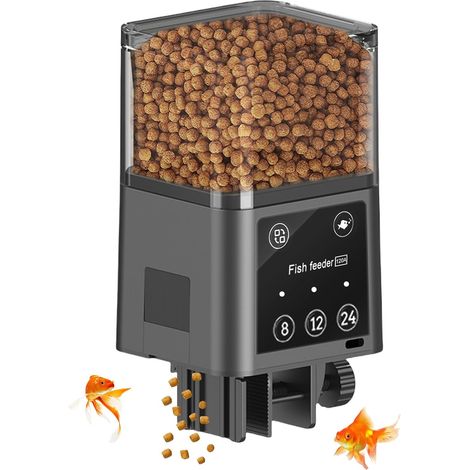 Distributeur automatique de nourriture de 320 ml pour aquarium - Distributeur électrique de nourriture pour poissons avec 3 modes d'alimentation programmés dans le temps, parfait pour la maison (1/5)