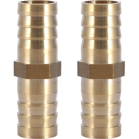 Raccord en Laiton à Double Sortie Droite pour Tuyaux 6-20mm avec Embouts Barbelés (1/5)