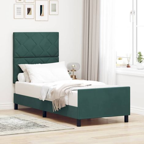 Boxspringbett mit Kopfteil Dunkelgrün 80 x 200 cm Samt (1/5)