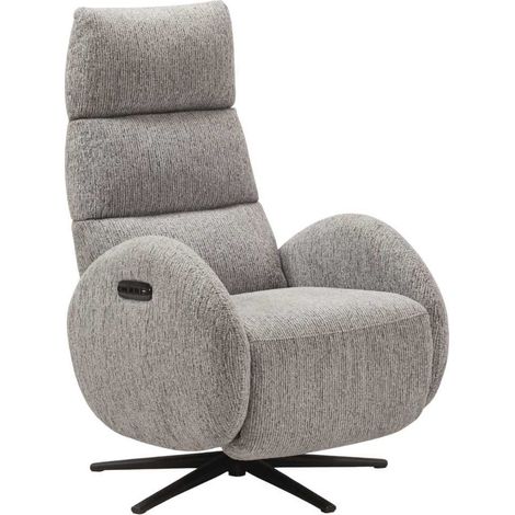 Fauteuil relax électrique tissu polyester gris - AMSTEN (1/5)