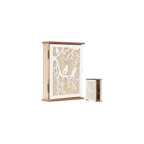 1 Schlüsseltresor, Holz, Retro-Design, 6 Haken, Schlüsselmotiv, für den Innenbereich (1/5)