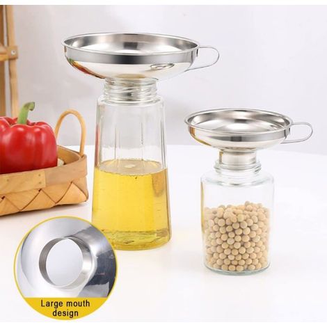 Entonnoir à conserves pour la cuisine, entonnoir à large ouverture pour bocaux Mason, grand entonnoir, inoxydable (1/4)