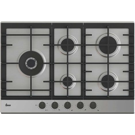 Hoover, Piano Cottura a Gas Inox, 74.5 cm, 5 Fuochi, HHG7WL5WC5X