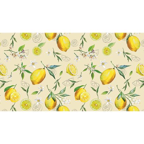 TOVAGLIATO IN PVC FANTASTIK LIMONI C96-1 Rotolo cm.140 (H) x 20 mt (L)