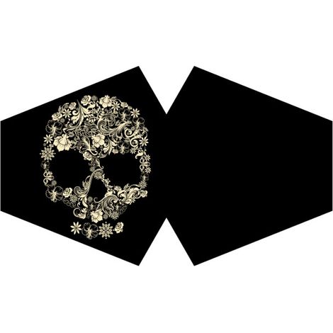 Couvre-visage mode réutilisable - Crâne de fleurs (Adulte)- Vendu par 1 (1/4)