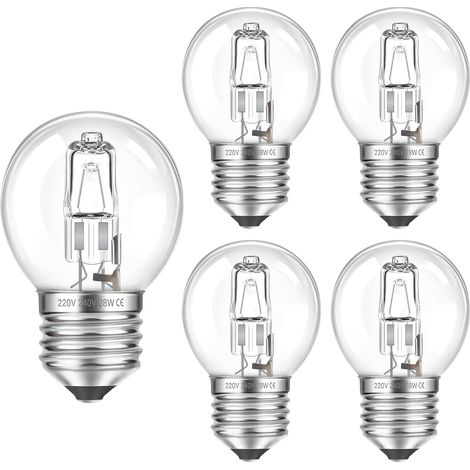 Lot de 5 Ampoule E27,G45 Dimmable Verre Transparent 28W Blanc Chaud 2700K pour Lustre (1/5)