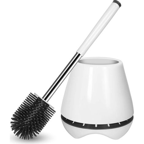 Brosse de toilette en siliconeBrosse de toilette et supportBrosse de nettoyage de toilette avecBrosse en siliconeBrosse de toilette ventilée de salle deBains avec support (1/5)