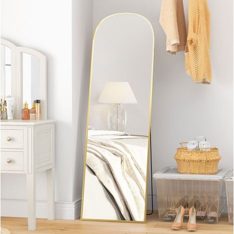 Grand miroir sur pied 50 x 161,5 cm, cadre doré HAVRYA (1/5)