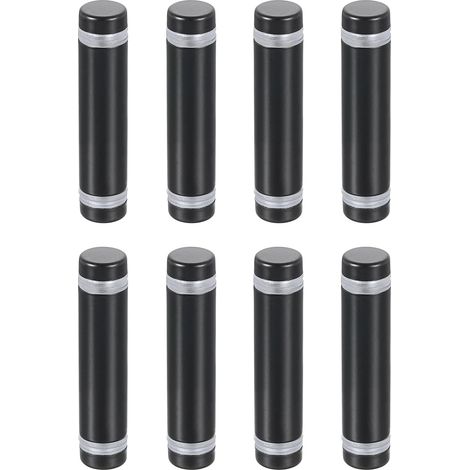 8 Pcs Entretoise en Verre, 1/2" x 2" Vis Publicitaires à Double Tête en Acier Inoxydable, Supports Muraux, Matériel pour Support de Panneau en Verre Acrylique, Noir (1/5)