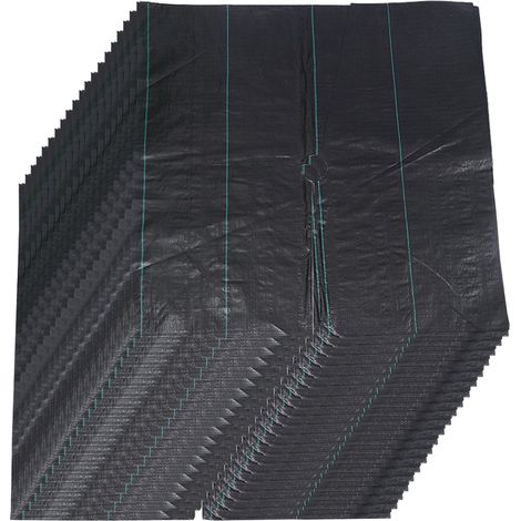 Tela perforada para el control de malezas, vellón negro permeable y transpirable para jardinería (90 g, 0,8 m, modelo perforado), 20 piezas para huertos frutales. (1/5)