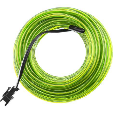 BeMatik - Jaune fil électroluminescent 2.3mm bobine 10m connecté à 220VAC (1/5)