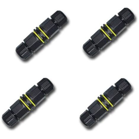 Fitags – Lot de 4 connecteurs étanches 3 broches – IP68 pour câbles 4.5-10mm – Nylon renforcé – Pour éclairage extérieur et installations hydrauliques-Chrom (1/5)
