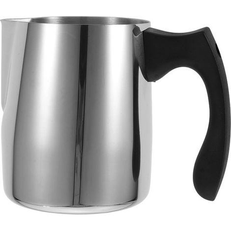 Pentola per sciogliere la cera, brocca per montare il latte in acciaio inox con manico in plastica per caffè, pasticceria e cucina. (1/5)