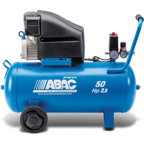 Abac - Compresseur à piston lubrifié 2,5CV 230V Mono 10 bar 50L Direct - PRO MONTECARLO L25P
