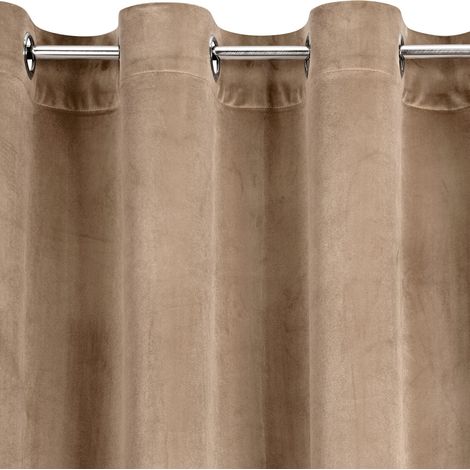 RIDEAU PRÊT À POSER EUROFIRANY D91 ROSA ŒILLETS 140X250CM BEIGE FONCÉ (1/5)