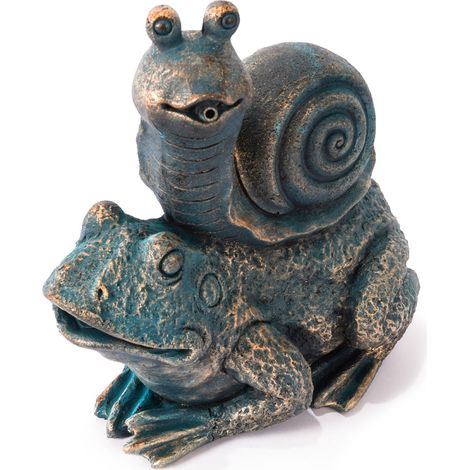 esotec Wasserspeier Schnecke Frosch Einzelfigur mit Schlauch Polyresin 100774