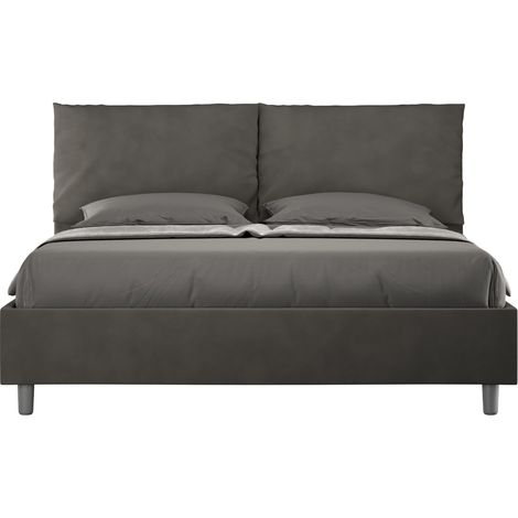 Letto contenitore da 160x190 in microfibra grigio Antea (1/5)