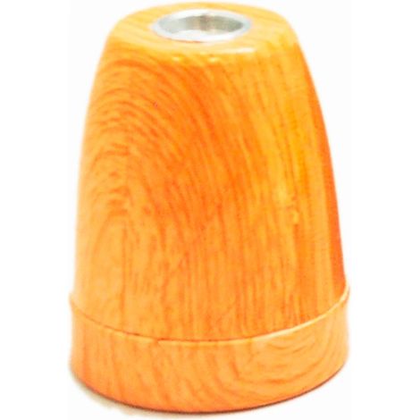 Portalámparas cerámico vintage e27 4 a 100 w 250 v color efecto madera, ø47 x 59 mm