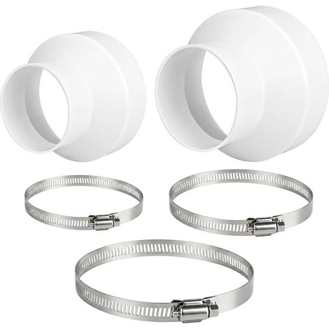 2Pcs Raccord Réducteur, Raccord Tuyau Climatiseur Mobile Ø 75 94 100 150 mm, Adaptateur Tuyau Climatiseur Mobile avec 4 Colliers De Serrage En Acier Inoxydable (1/5)
