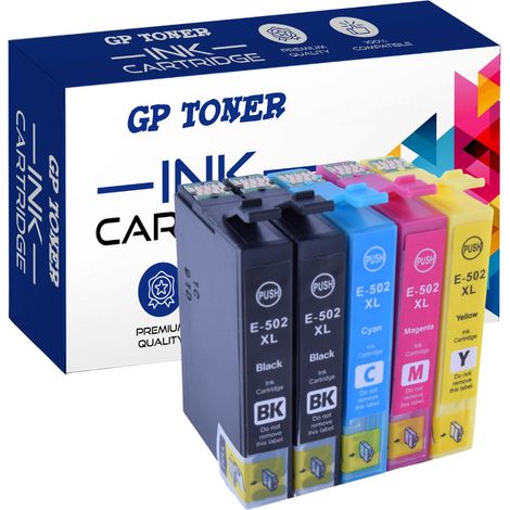 5 cartouches d'encre pour Epson GP-E502XL CMJN (1/5)