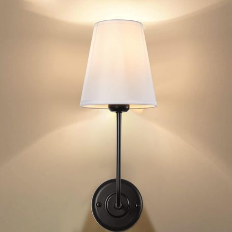 Retro Wind Gang Badezimmerspiegel Kopflampe Nachttischlampe 110V Stoff Wandleuchte, Einzelkopf
